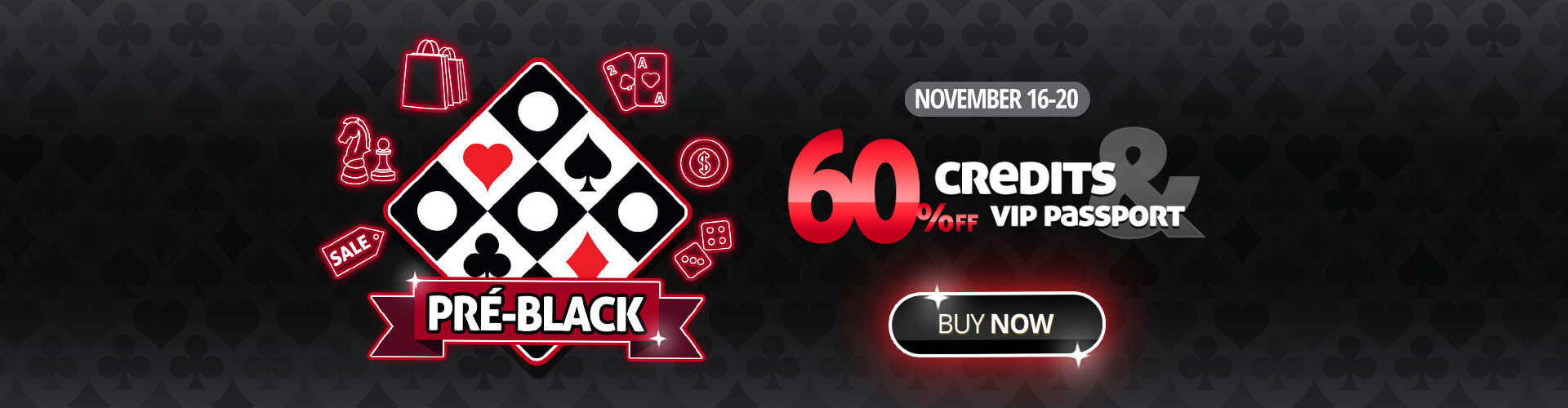 ? Everything 60% off! Credits, vip, gifts and more. Don?t miss out!?